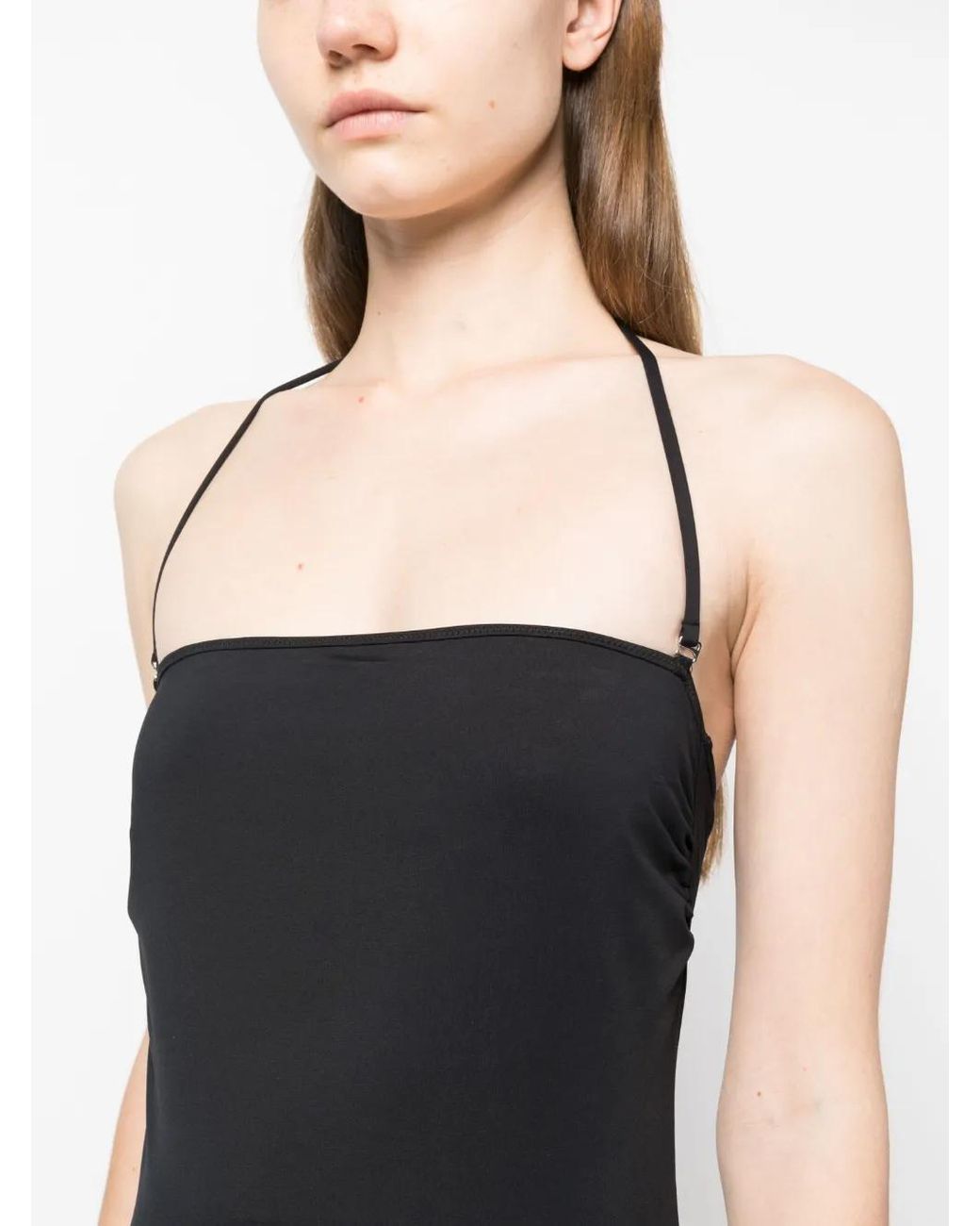 Barena Black Sleeveless Halterneck Minidress
