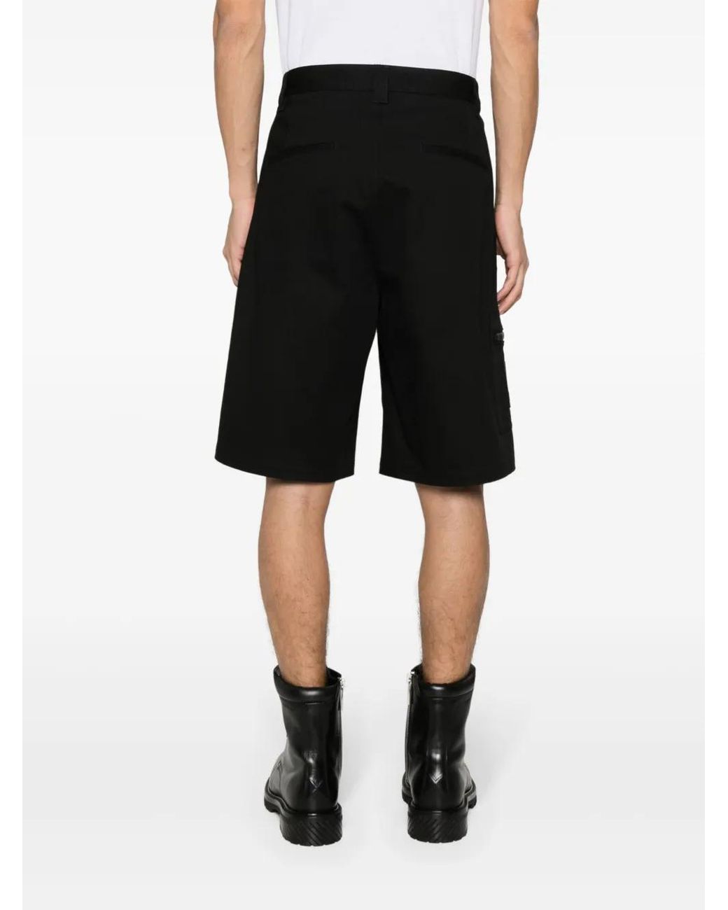 Moschino Black Logo-Appliqué Bermuda Shorts for men