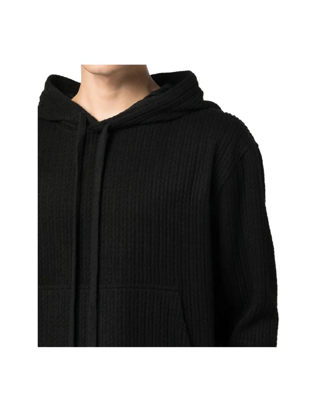 Tessitura Body Couture Black Knitted Loose-Fit Hoodie