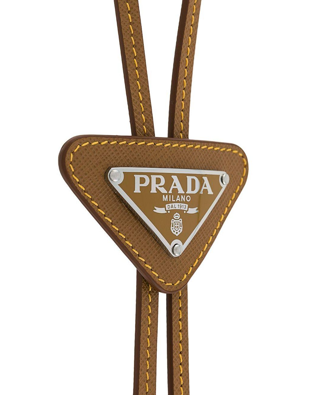 Prada logo-plaque Leather Bolo Tie - Farfetch