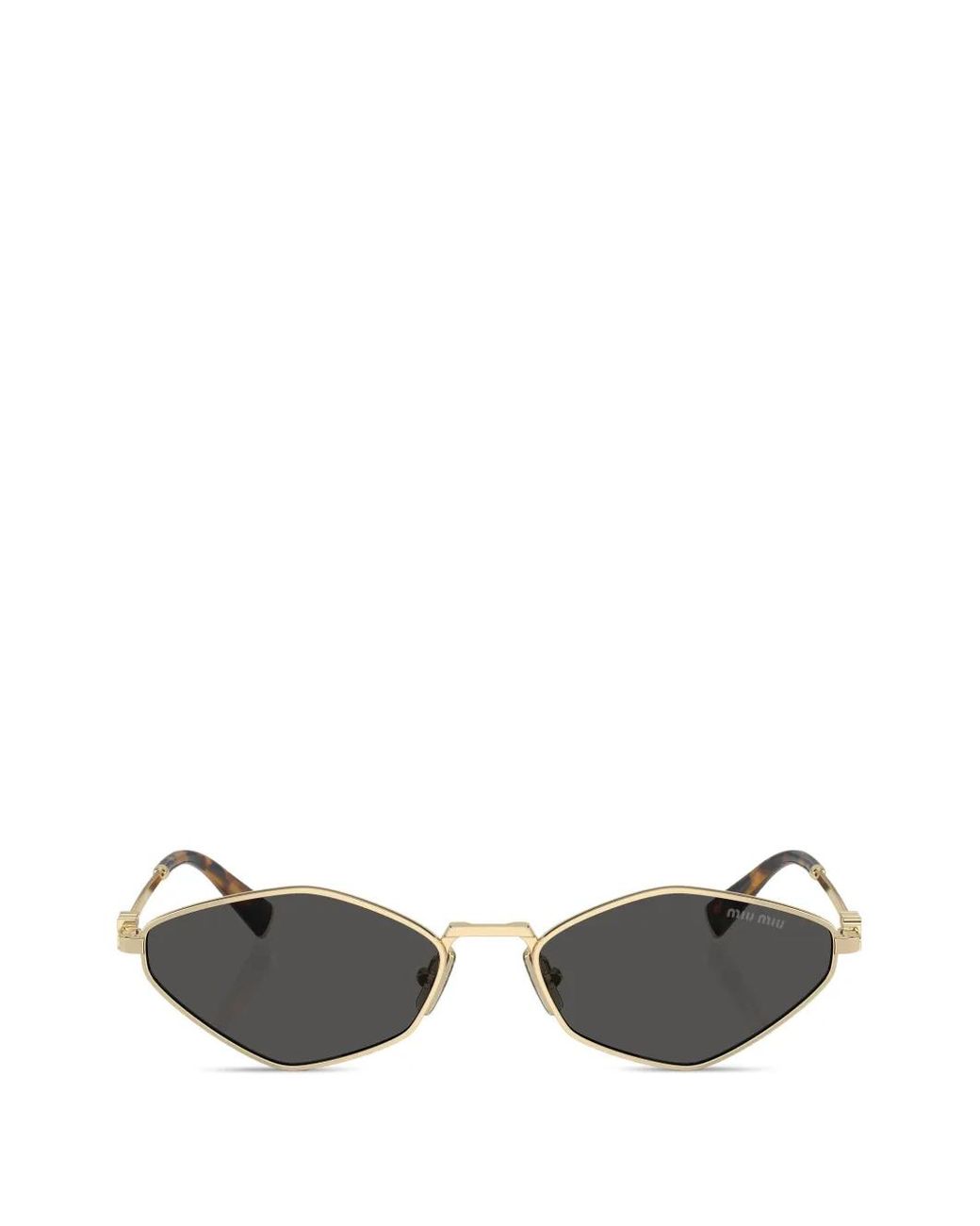Miu Miu Metallic Geometric-Frame Sunglasses