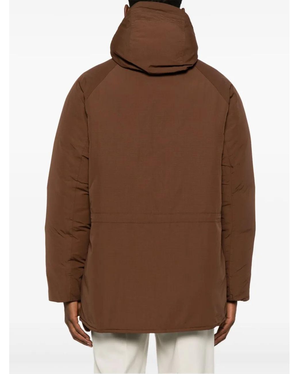 Drole de Monsieur Brown Hooded Ripstop Parka for men