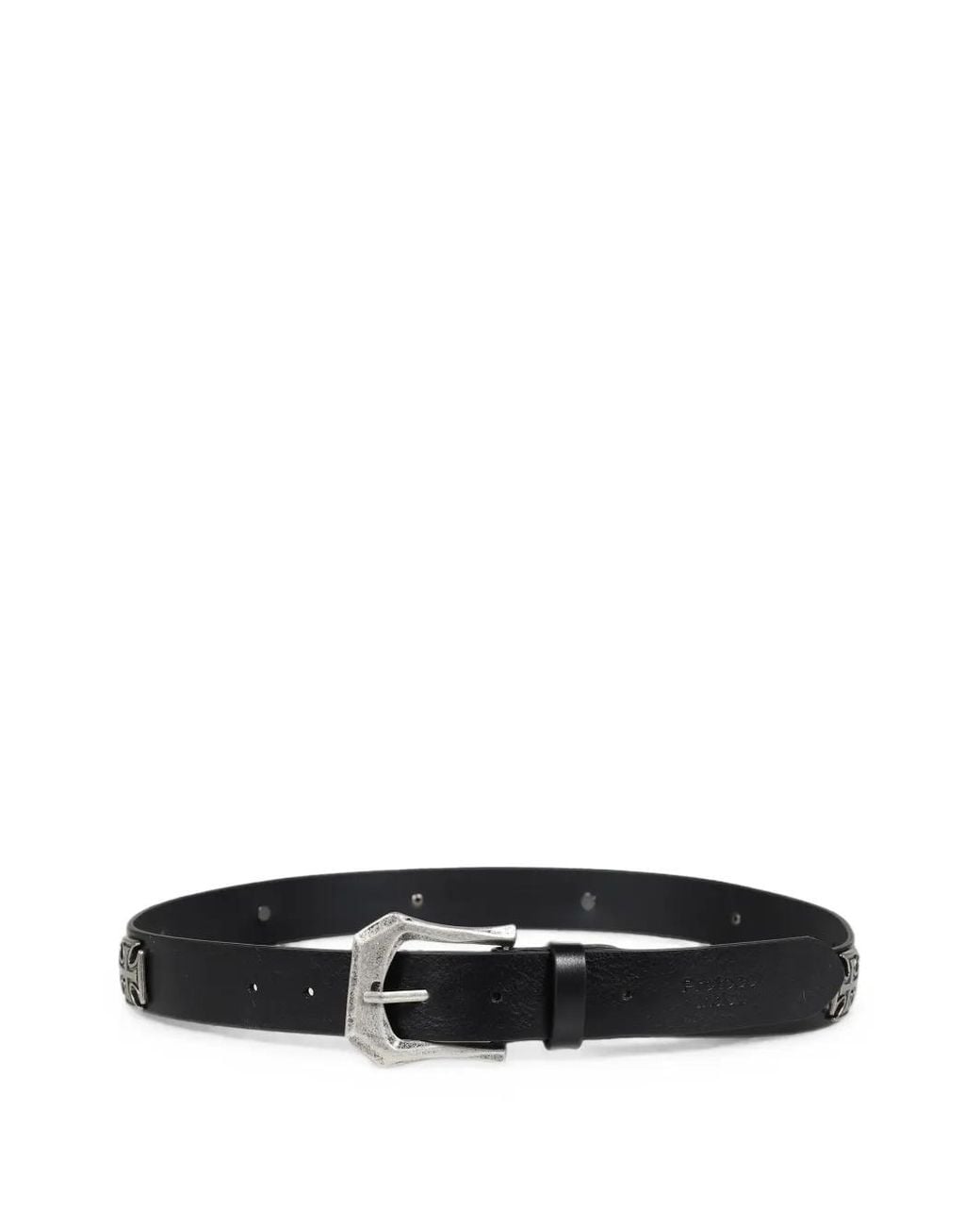 Protocol Index White Studded Leather Belt for men
