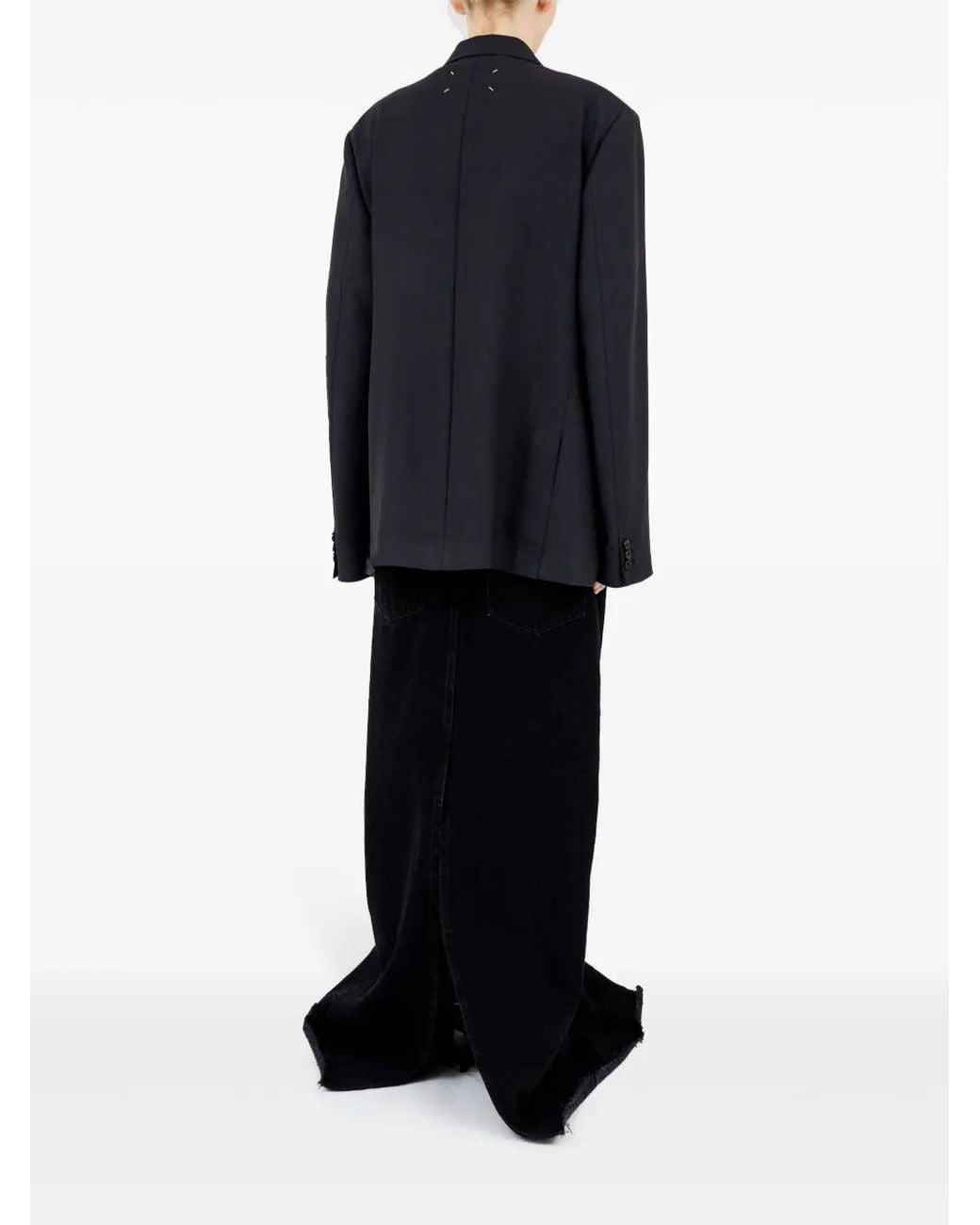 Maison Margiela Black Tailored Mohair-Wool Blend Blazer