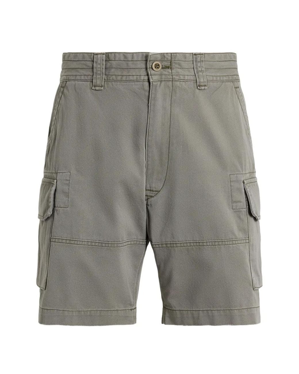 Polo Ralph Lauren Gray Buttoned Cargo Shorts for men