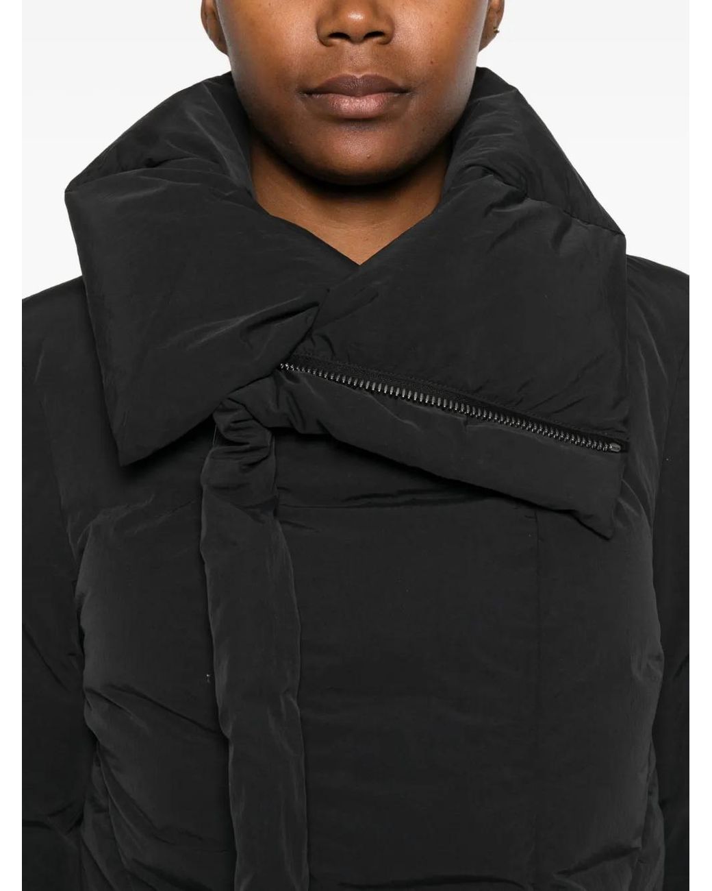 Rick Owens Black Asymmetrical Quilted Jacket
