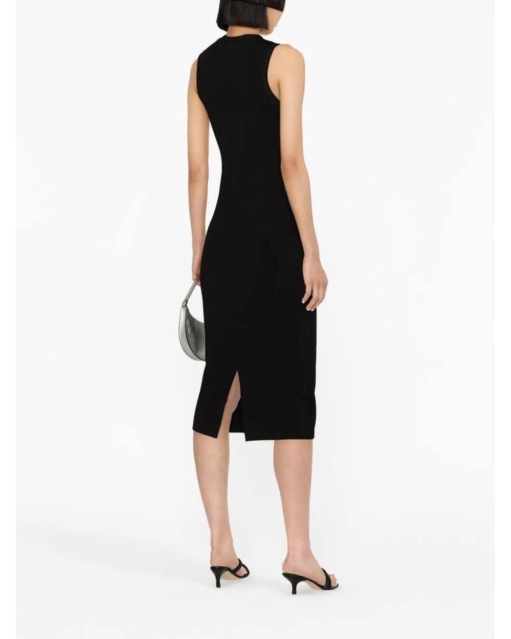 Victoria Beckham Black Cut-Out Sleeveless Midi Dress