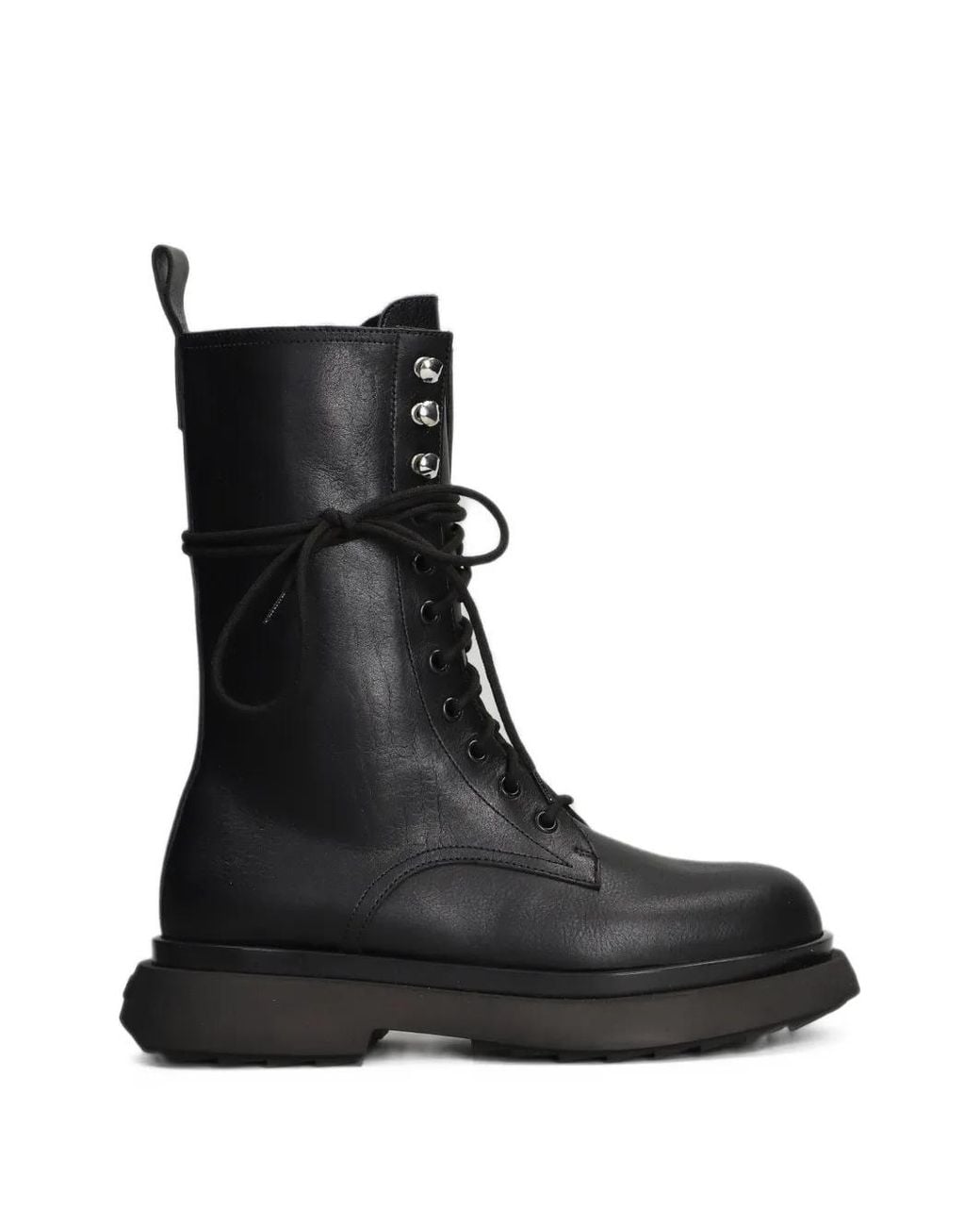 3Juin Black Gio Lace-Up Studded Ankle Boots