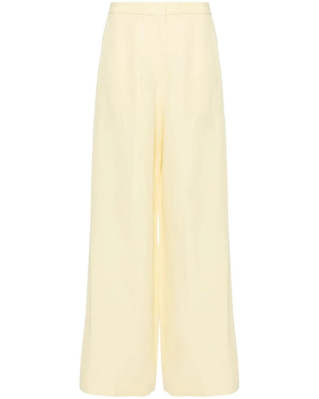 Fabiana Filippi Yellow Slub-Texture Straight Trousers