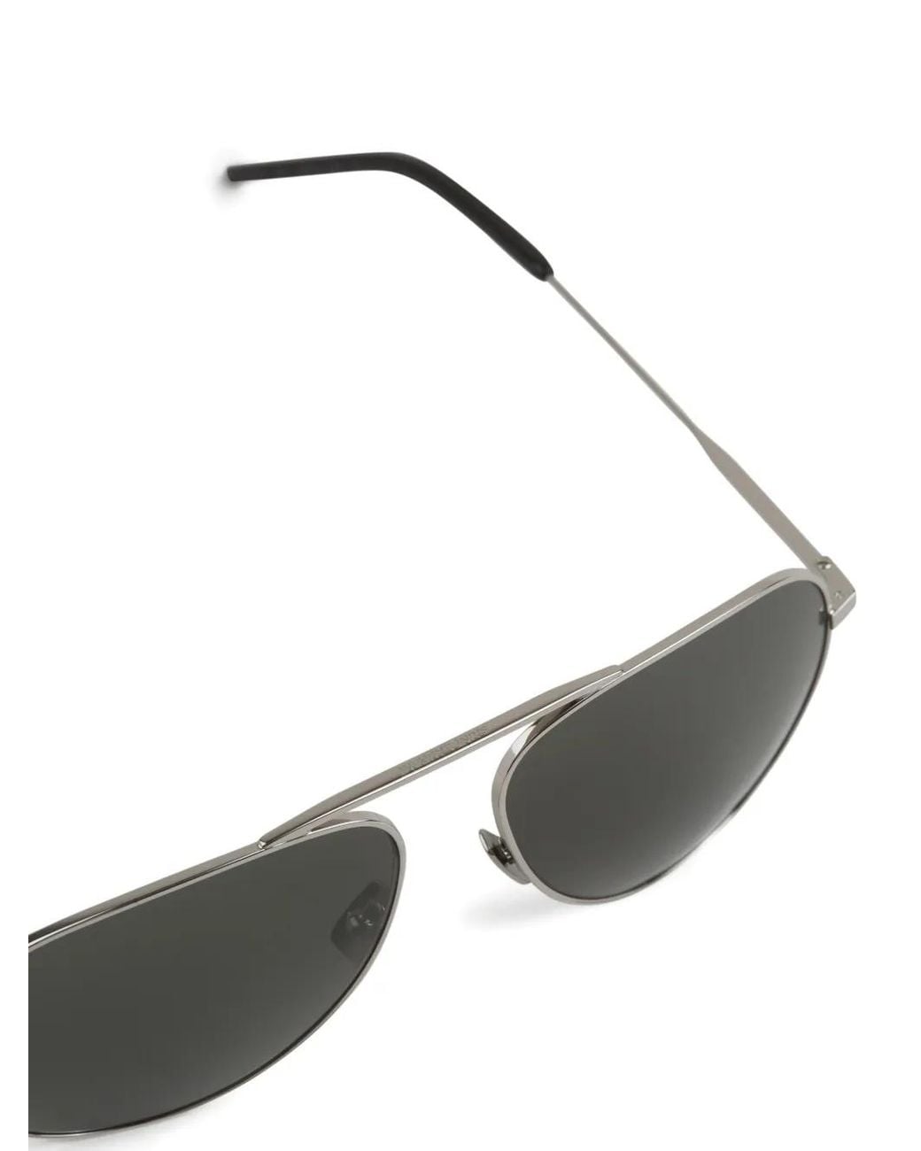 Saint Laurent Gray Pilot-Frame Sunglasses