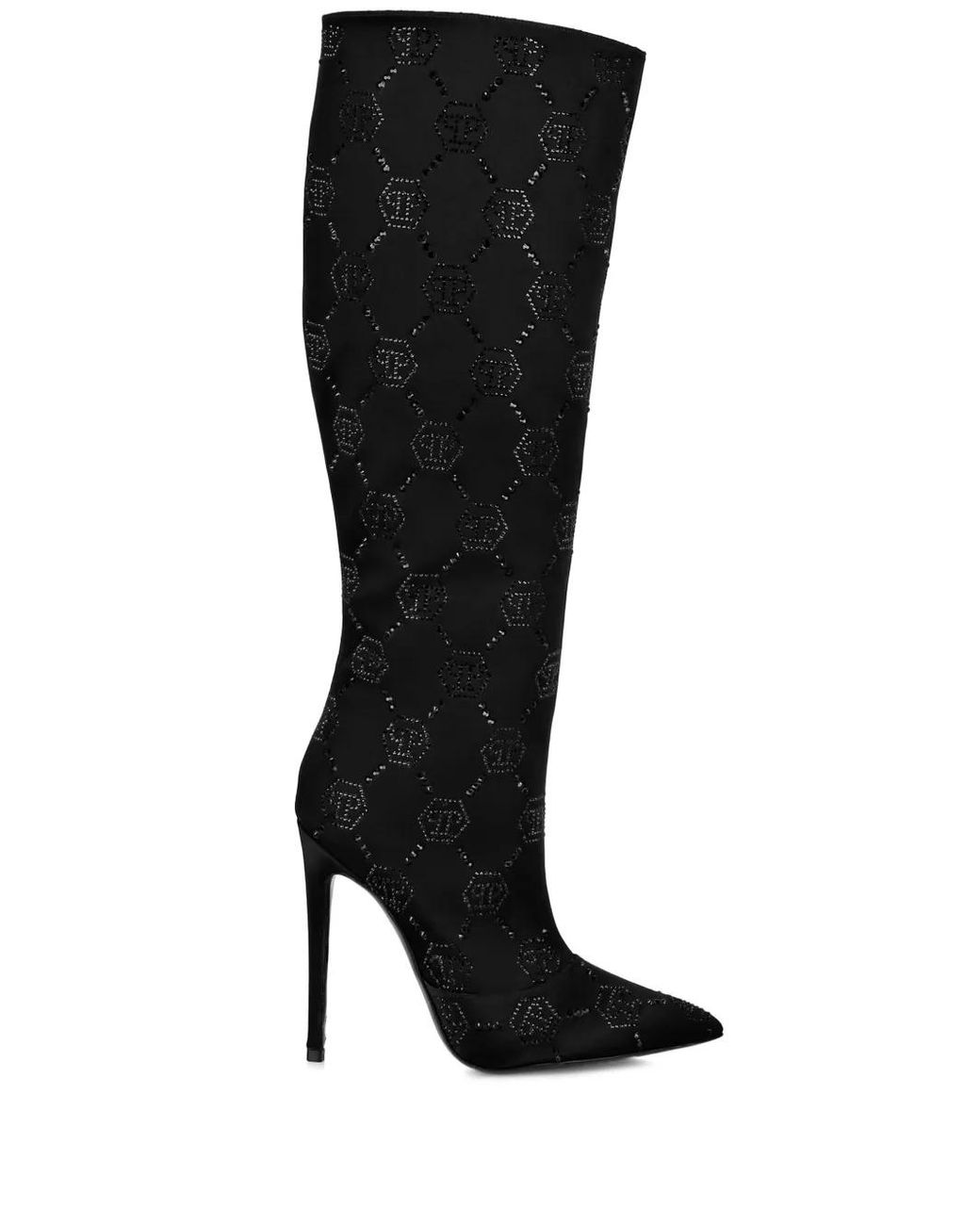 Philipp Plein Black Monogram Boots