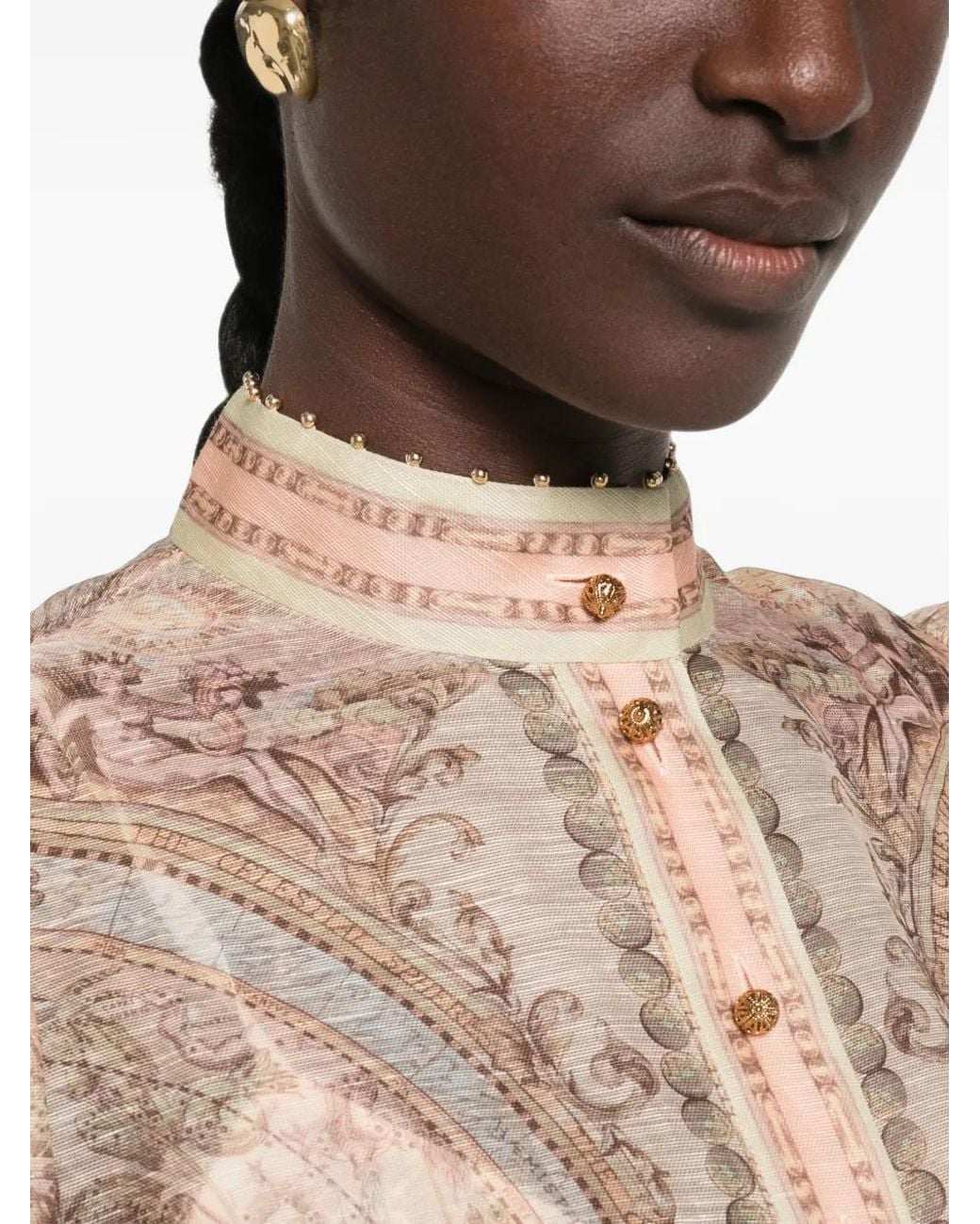 Zimmermann Natural Ascent Printed Puff-Sleeve Blouse