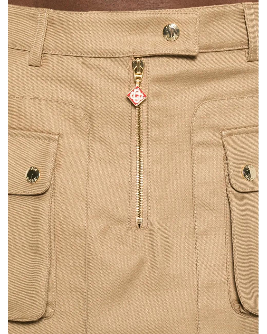 Casablanca Natural Flap-Pocket Mini Skirt