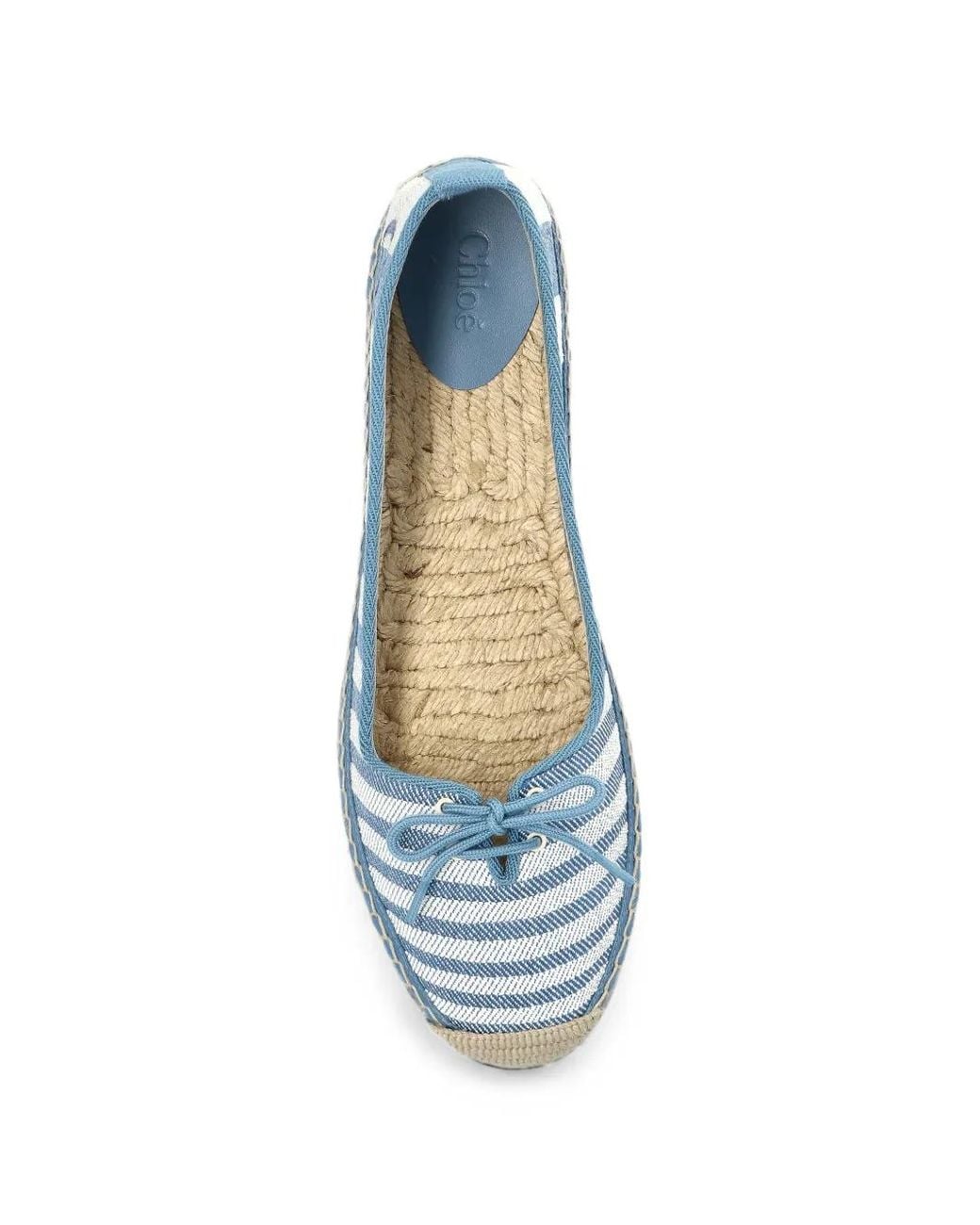 Chloé Blue Espadrilles Rayées À Détail De Nœud