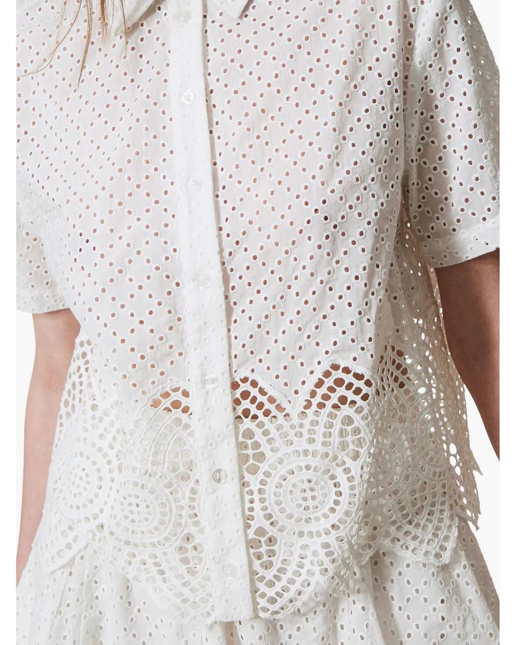 Twinset White Cut-Out Detailing Shirt