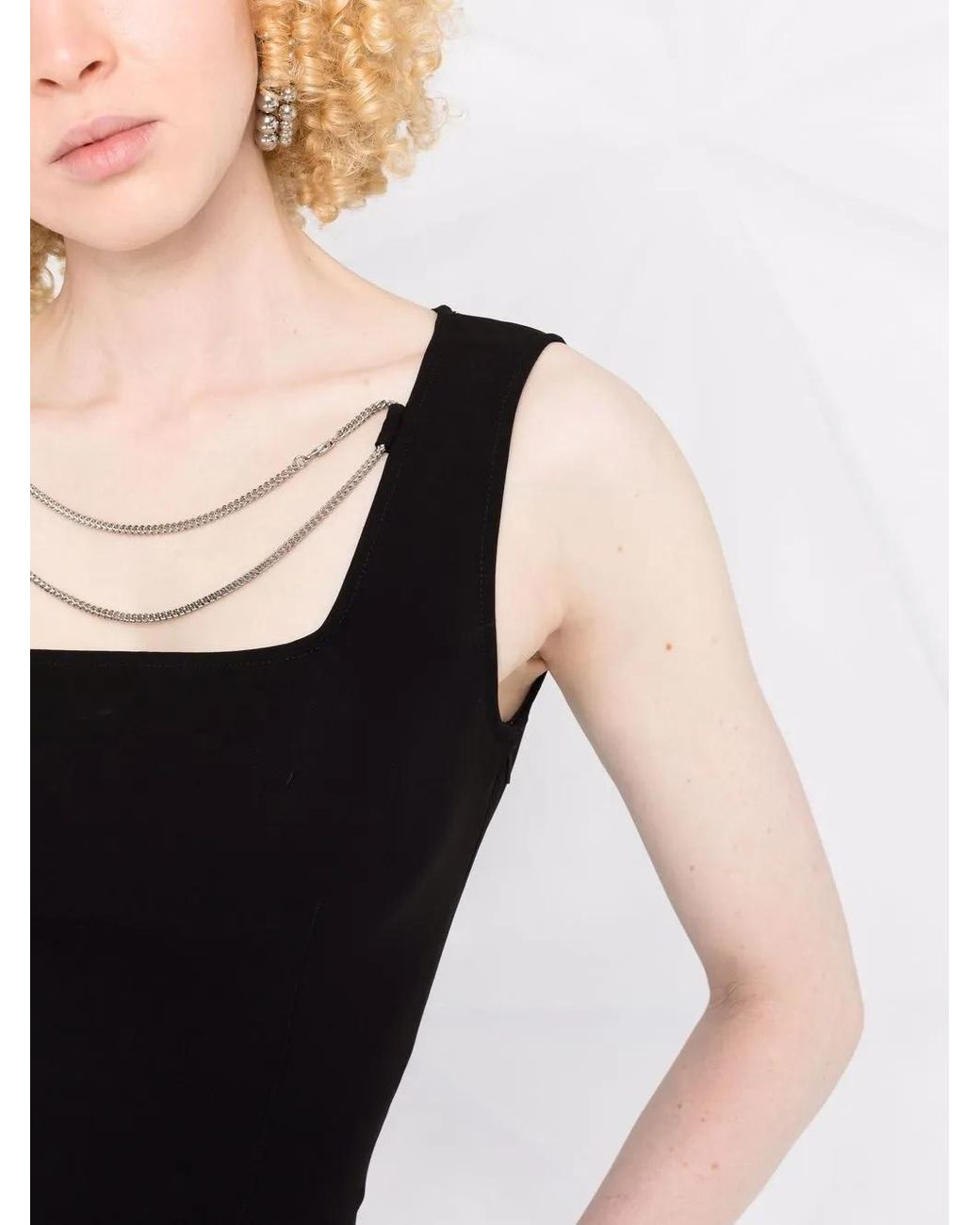 1017 ALYX 9SM Black Chain-Detail Sleeveless Blouse