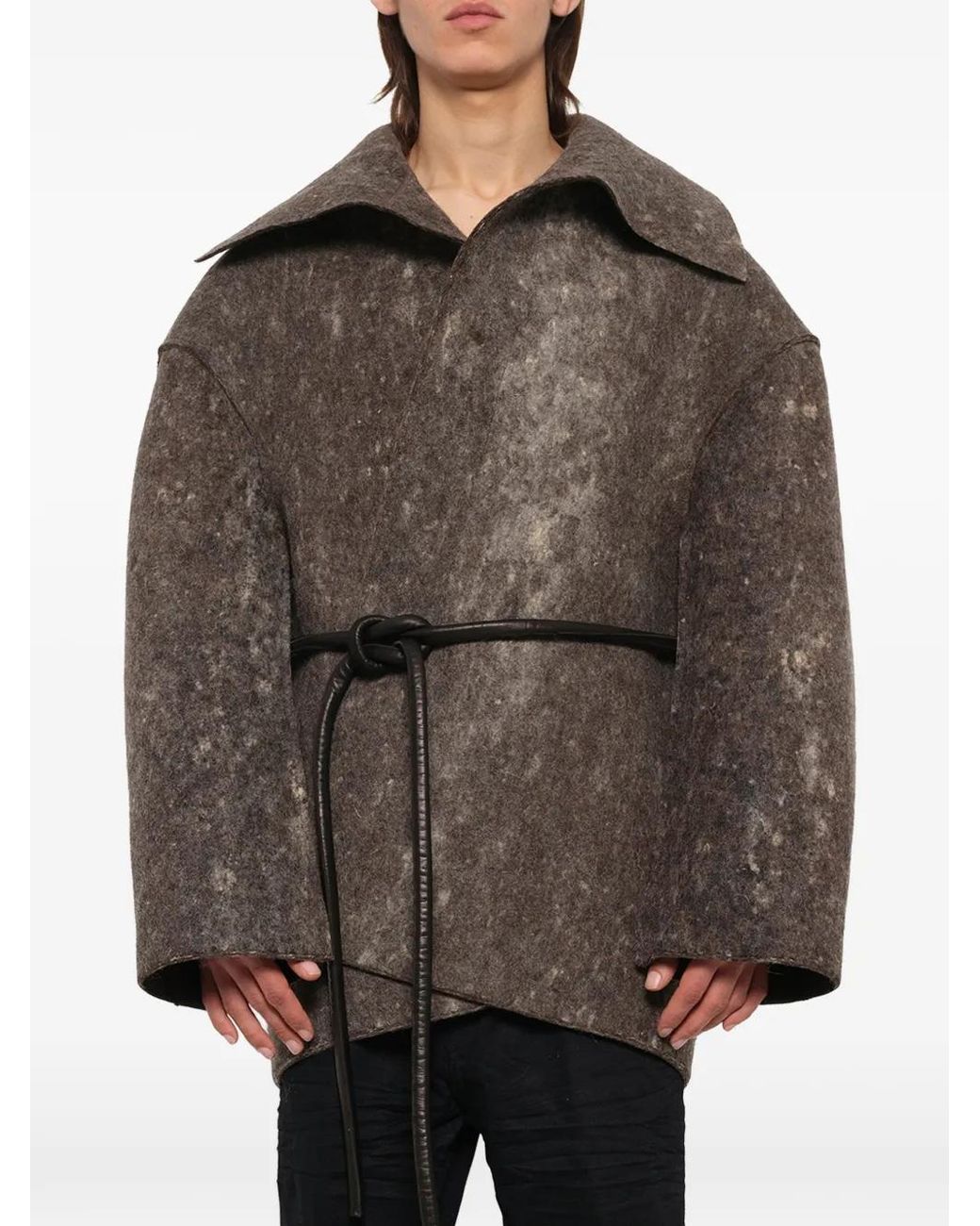 Rick Owens Brown Dracucollar Felted Jacket for men