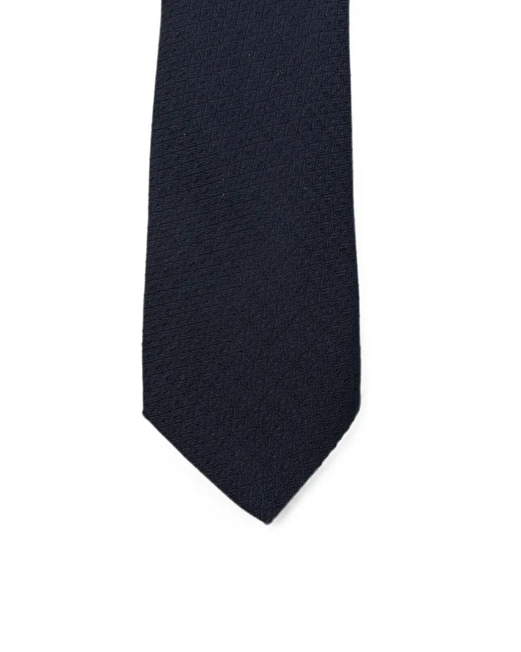 Canali Blue Diamond-Weave Wool Tie for men