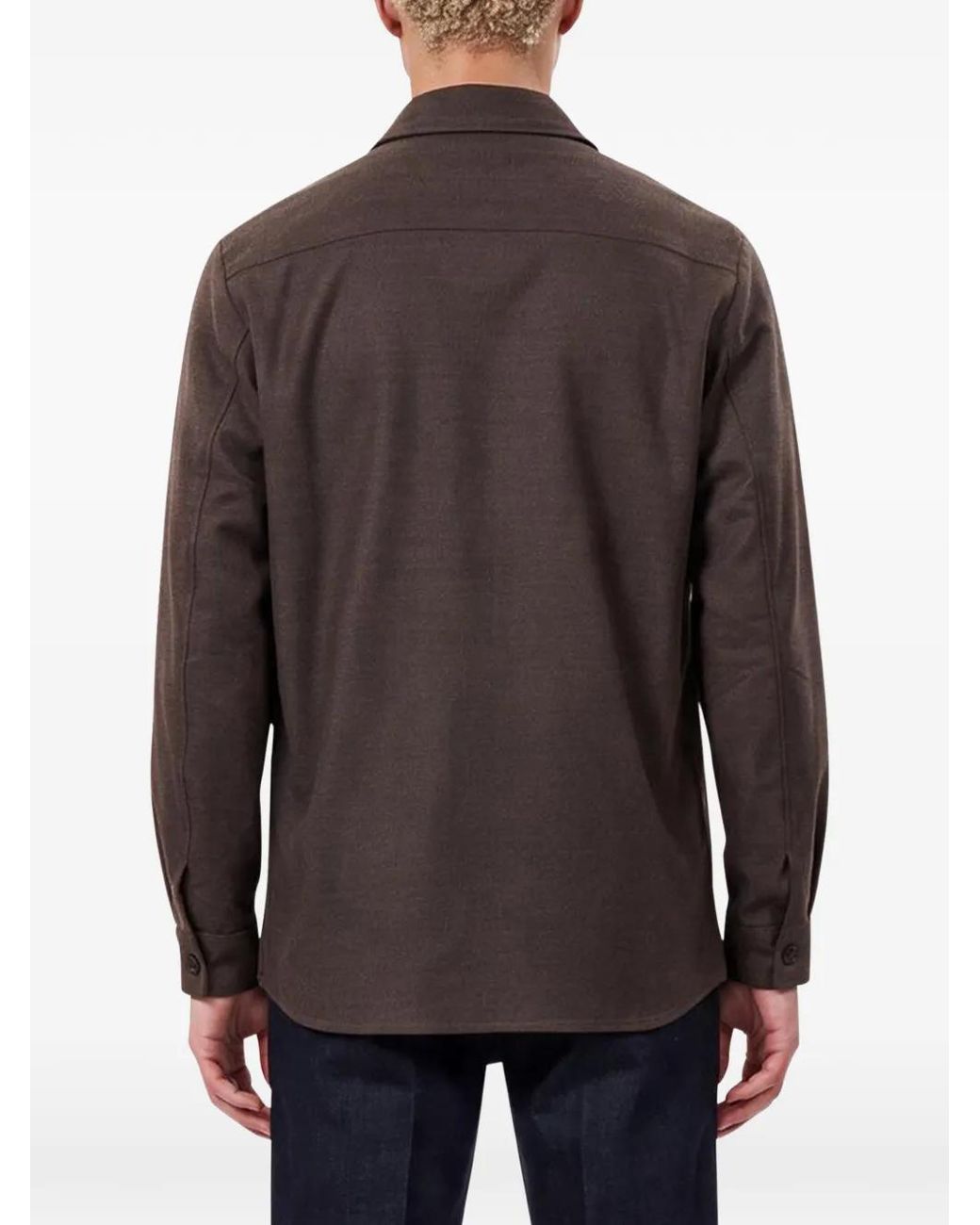 Briglia 1949 Brown Button-Up Pocket-Detail Jacket for men