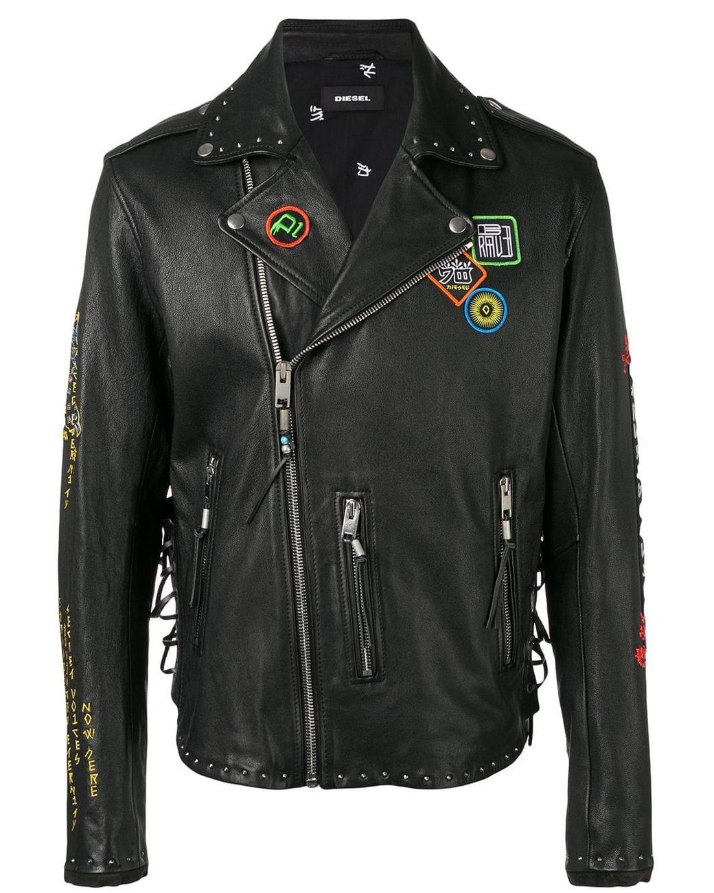 DIESEL L-juner Biker Jacket in Black for Men | Lyst