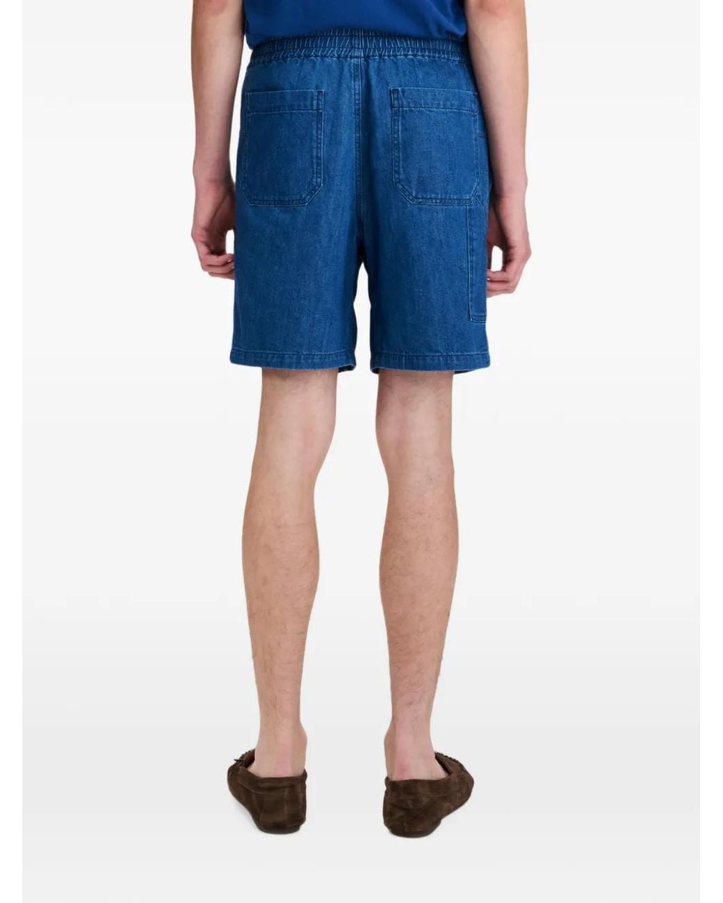 A.P.C. Geplooide Shorts Met Elastische Taille in het Blue voor heren