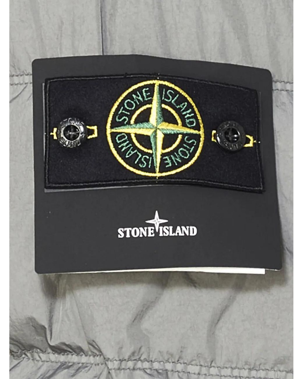 Stone Island Gray Garment Dyed Crinkle Reps Ny Recycled Nylon Short Parka for men