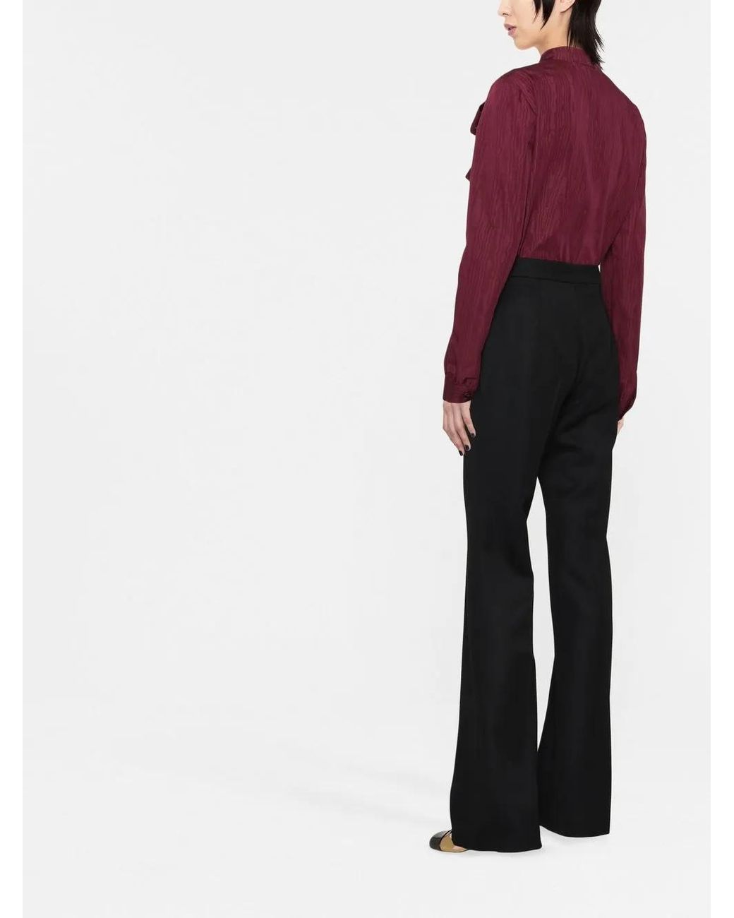 Moschino Black High-Waisted Straight-Leg Trousers