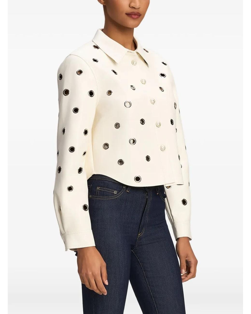 Cinq À Sept White Ramone Grommet-Embellished Jacket