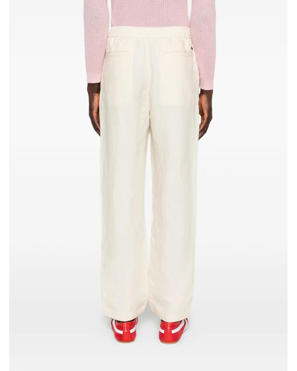 Lacoste White Elasticated Trousers for men
