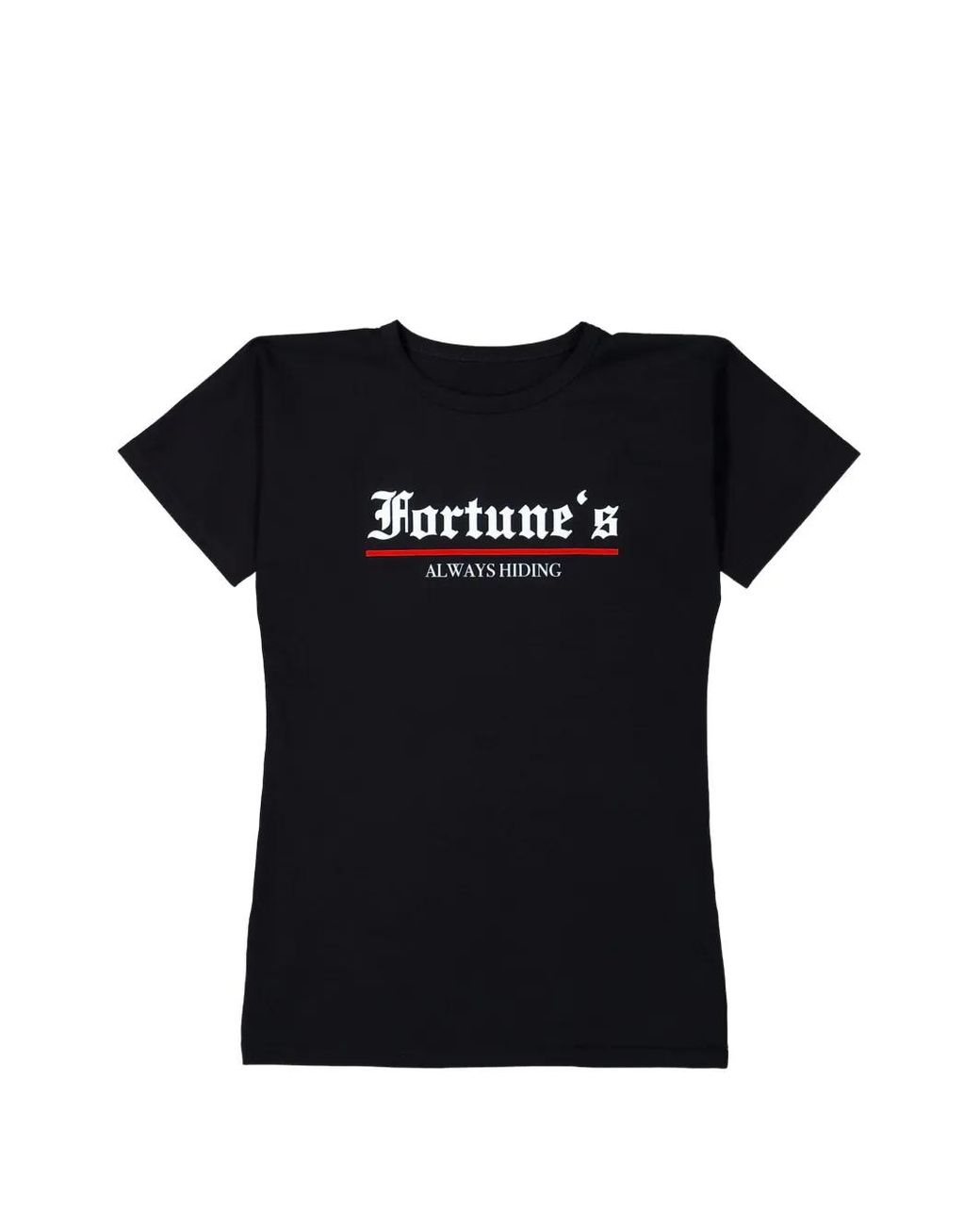 PROTOTYPES Black Fortunes Hiding-Printed T-Shirt for men