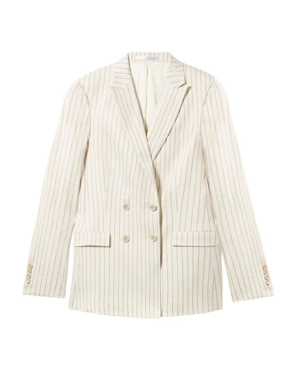 Brooks Brothers White Pinstripe Bouble-Breasted Blazer
