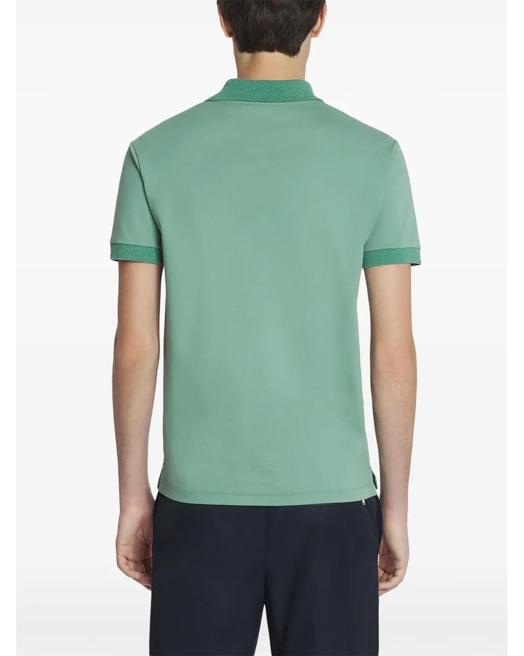 Lanvin Green Cotton Polo Shirt for men