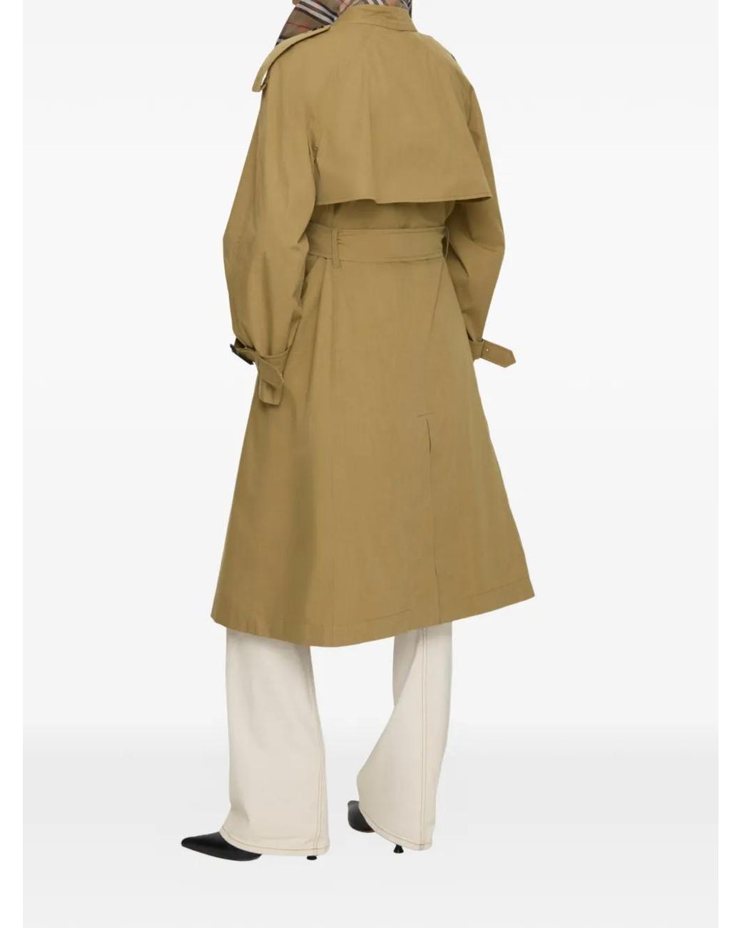 Burberry Brown Long Canvas Fitzrovia Trench Coat With Warmer