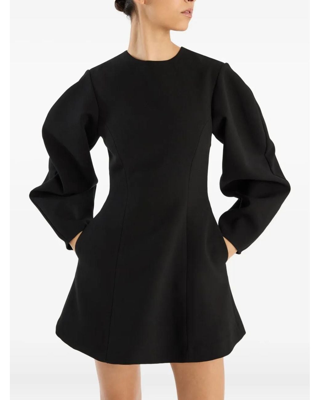 ROTATE BIRGER CHRISTENSEN Black Flared Mini Dress