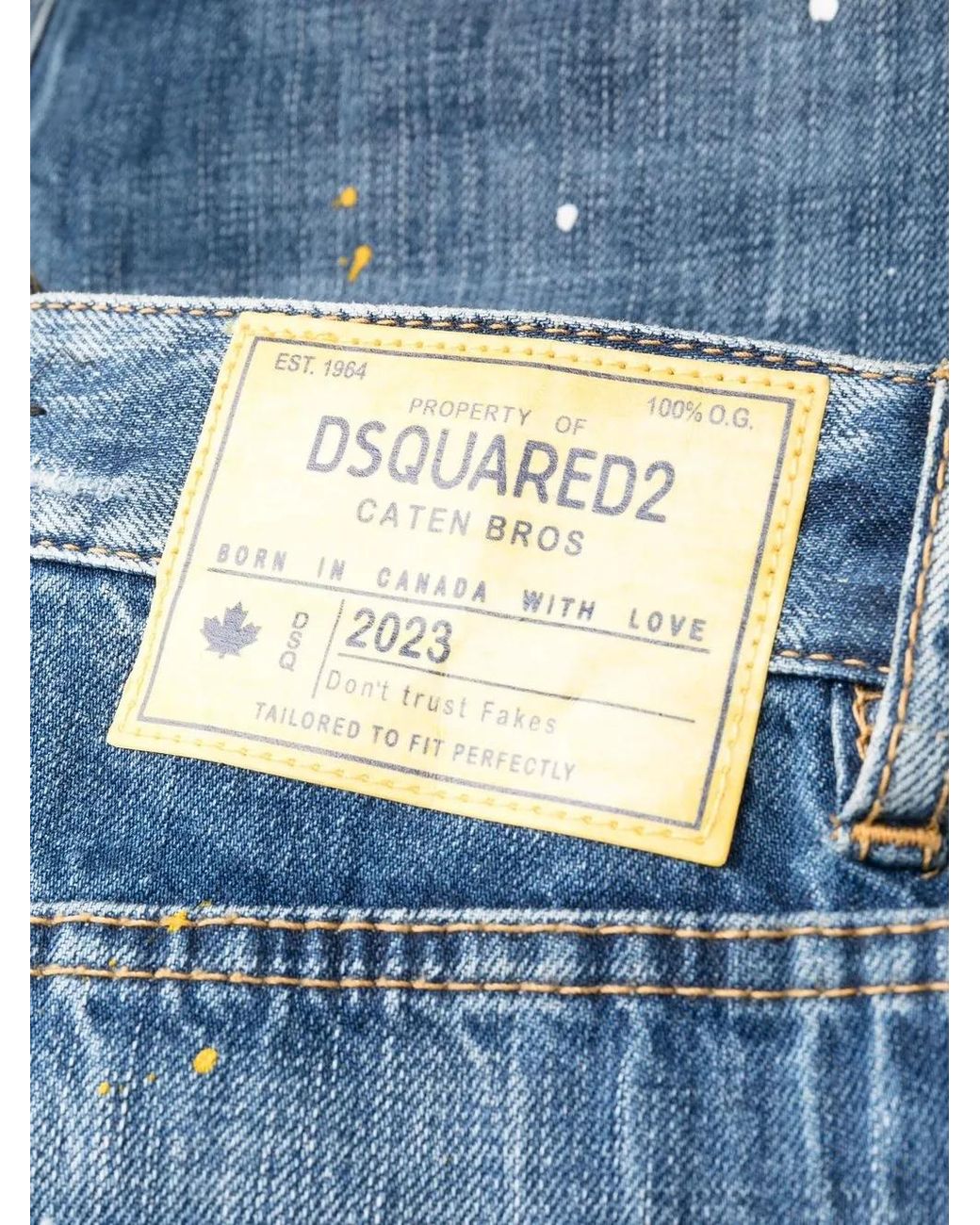 DSquared² Blue Distressed Patchwork Cropped Jeans