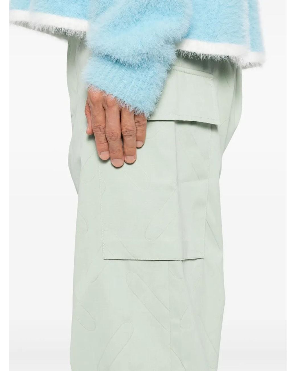 Marni Blue Confetti Cotton Trousers for men