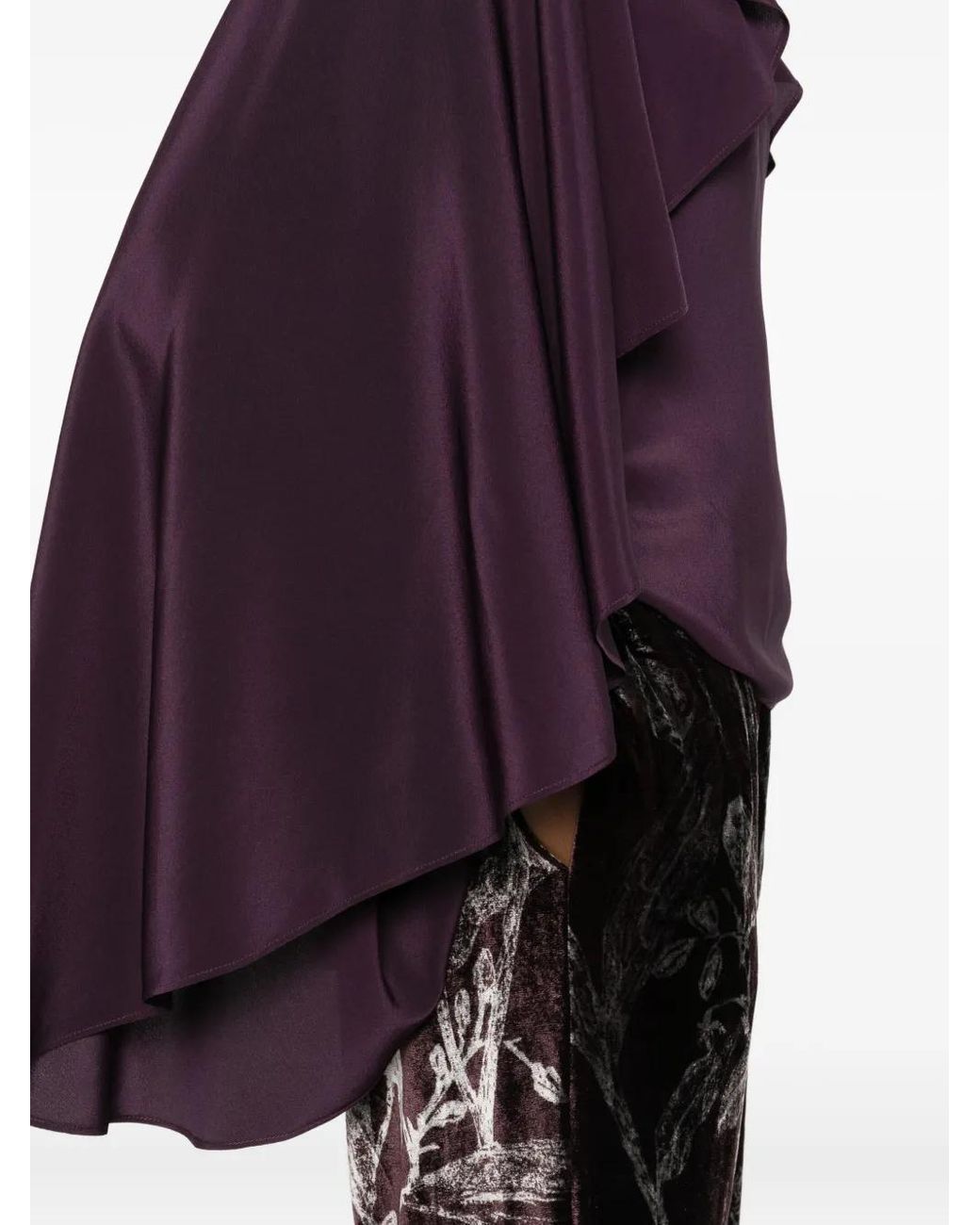 LaDoubleJ Purple Ruffled Overlay Top