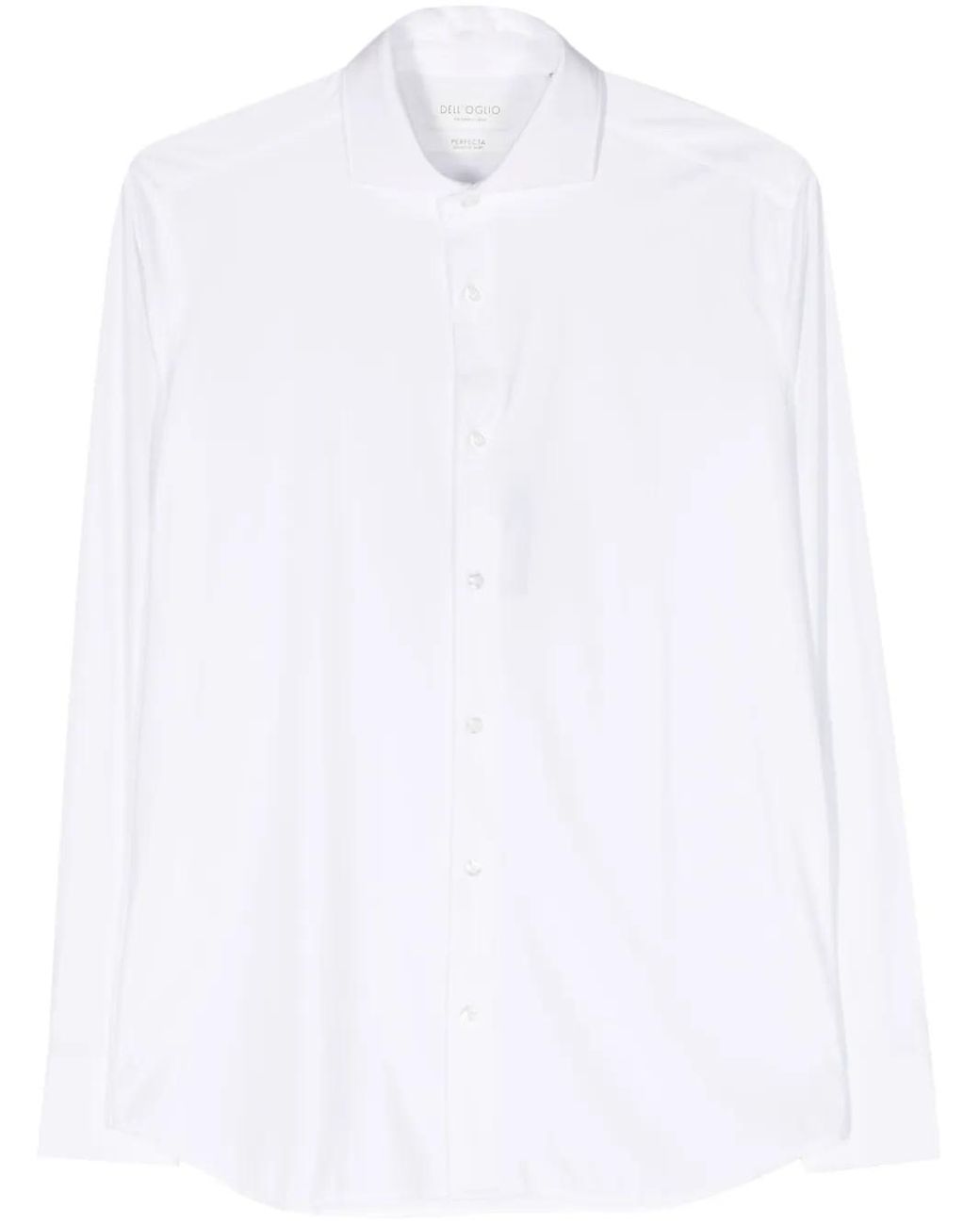Dell'Oglio White Classic-Collar Buttoned Shirt for men