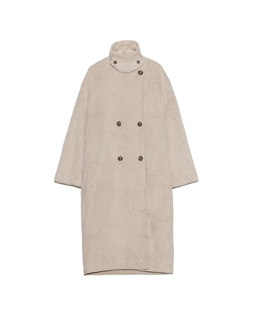 Bimba Y Lola White Fur Midi Coat