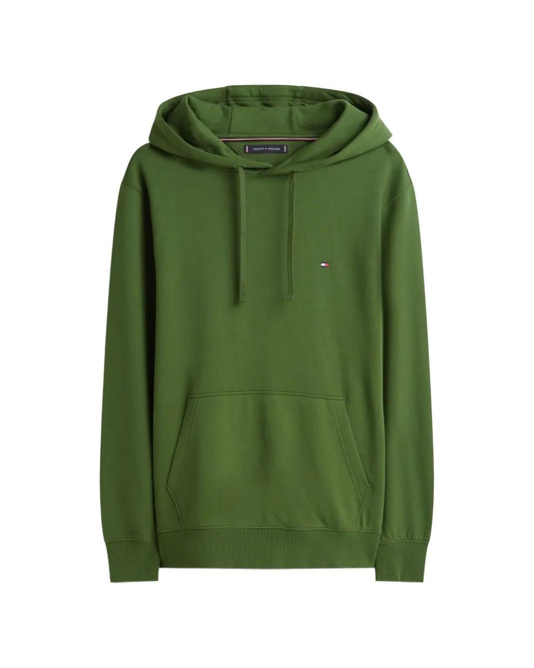 Tommy Hilfiger Green Logo-Patch Hoodie for men