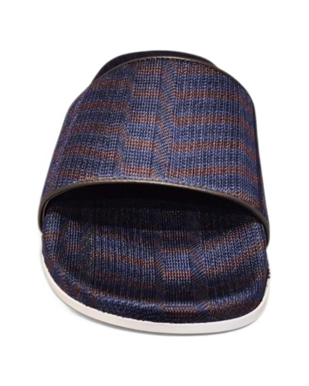 Missoni Blue Zigzag-Knit Slippers