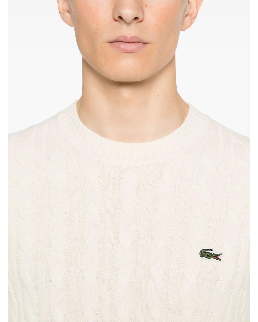 Lacoste Natural Cable-Knit Sweater for men