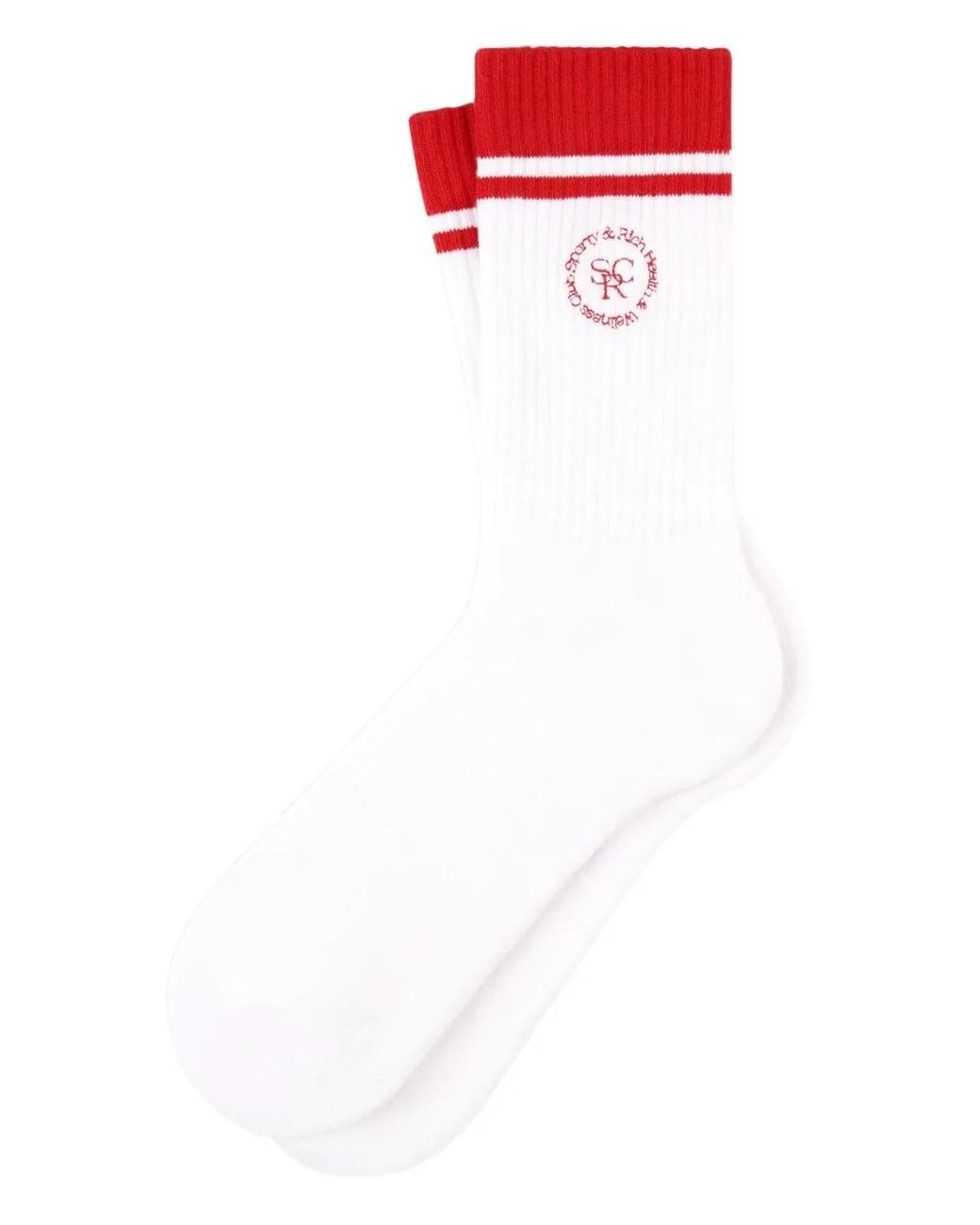 Sporty & Rich White Ribbed Logo Socks