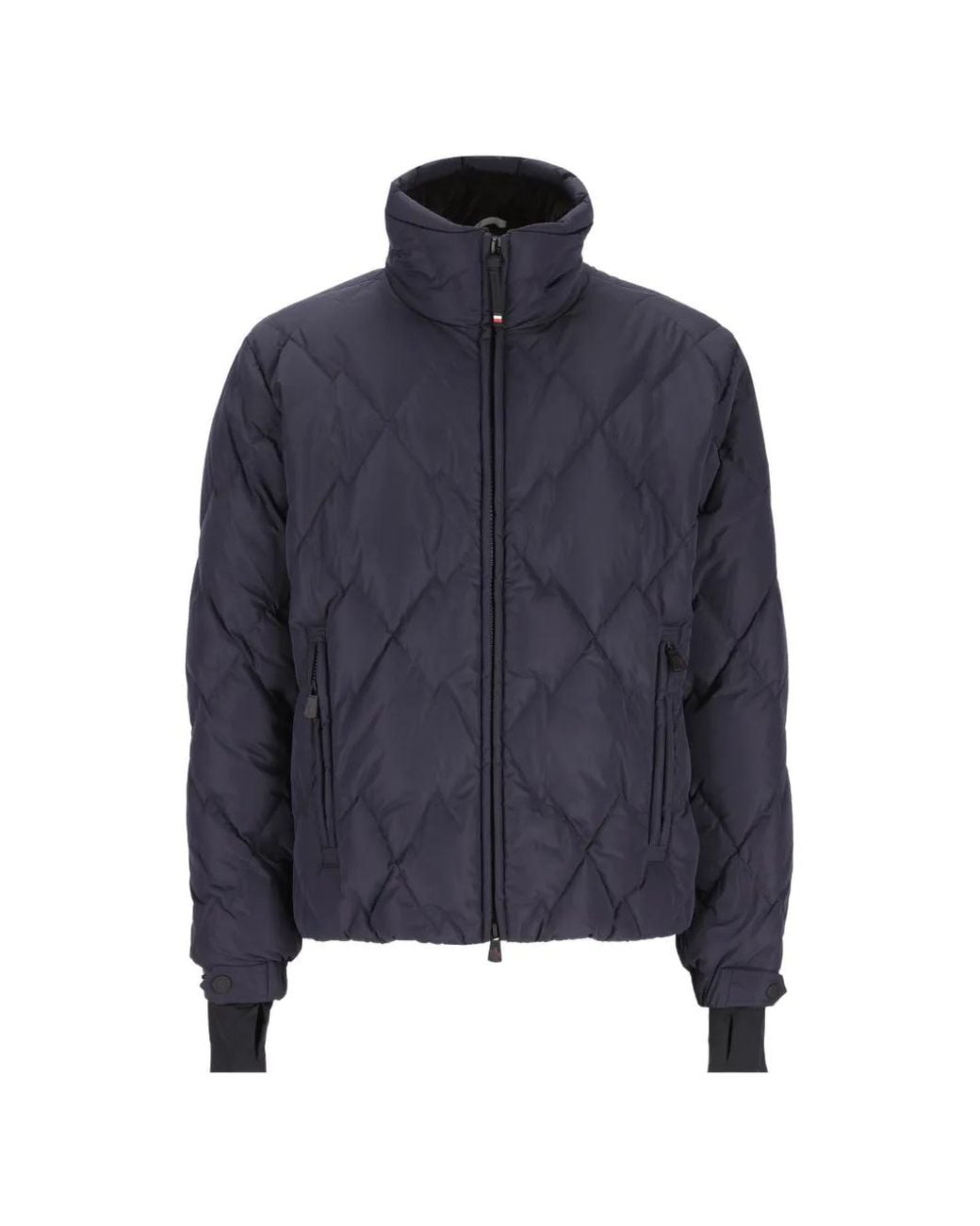 Moncler Blue Quilted High-Neck Jacket for men