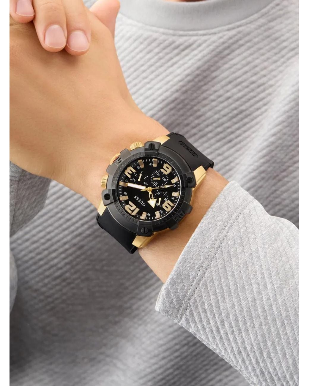 Guess Black Multifunctional 52Mm Watch for men