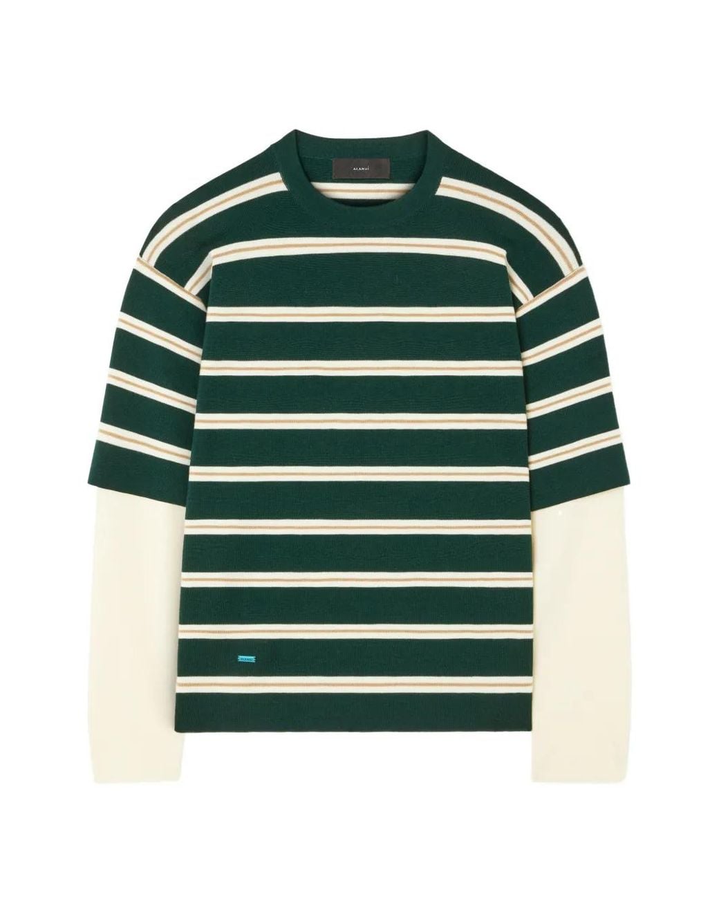 Alanui Green Rugby Club Layered-Sleeve T-Shirt for men