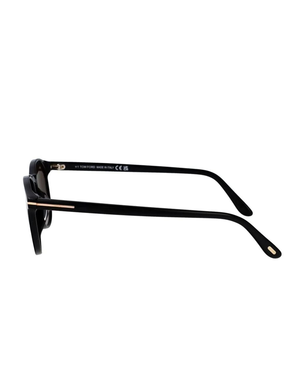Tom Ford Black Holt Round-Frame Sunglasses for men