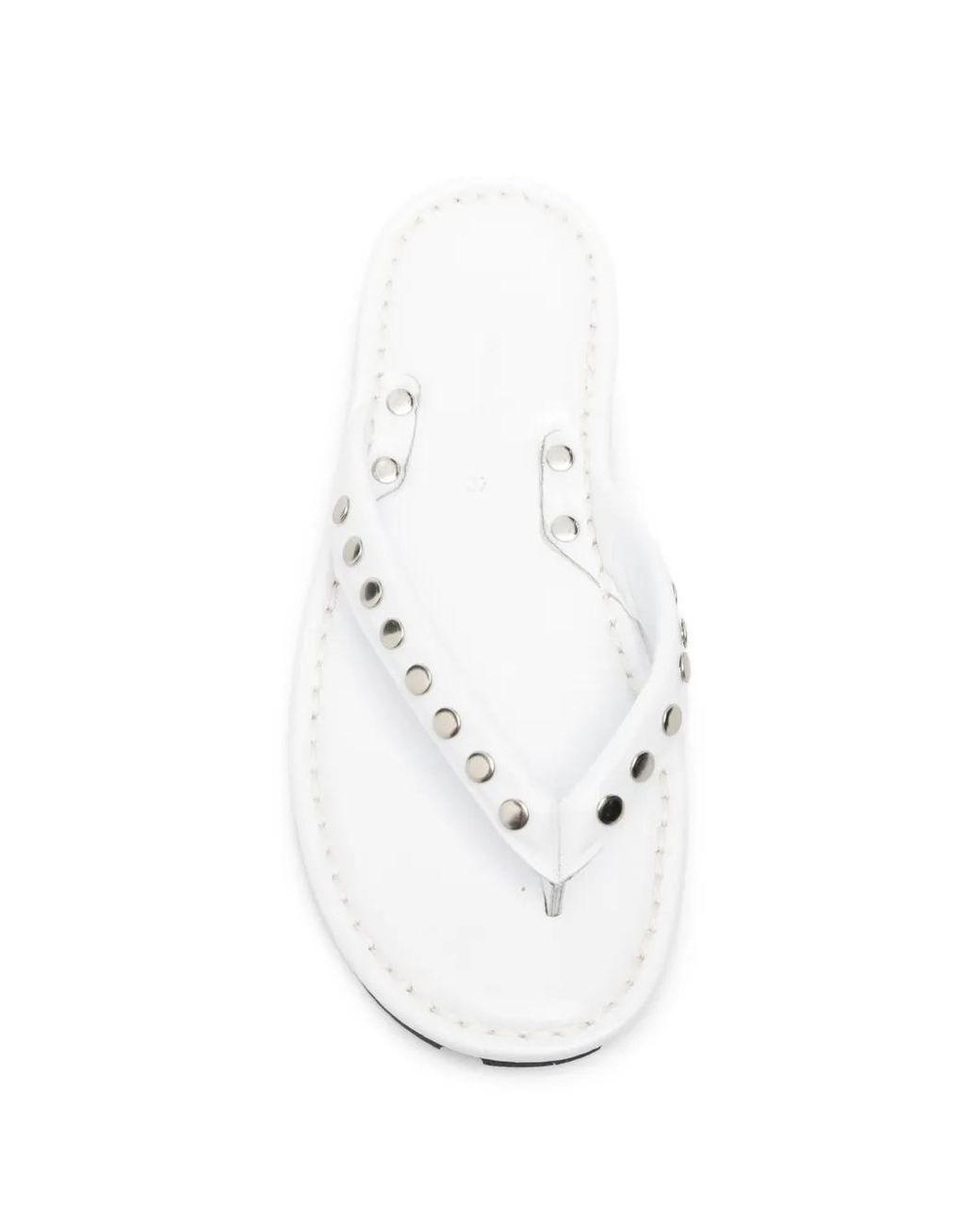 Ria Menorca White Dali Studded Thong-Strap Sandals