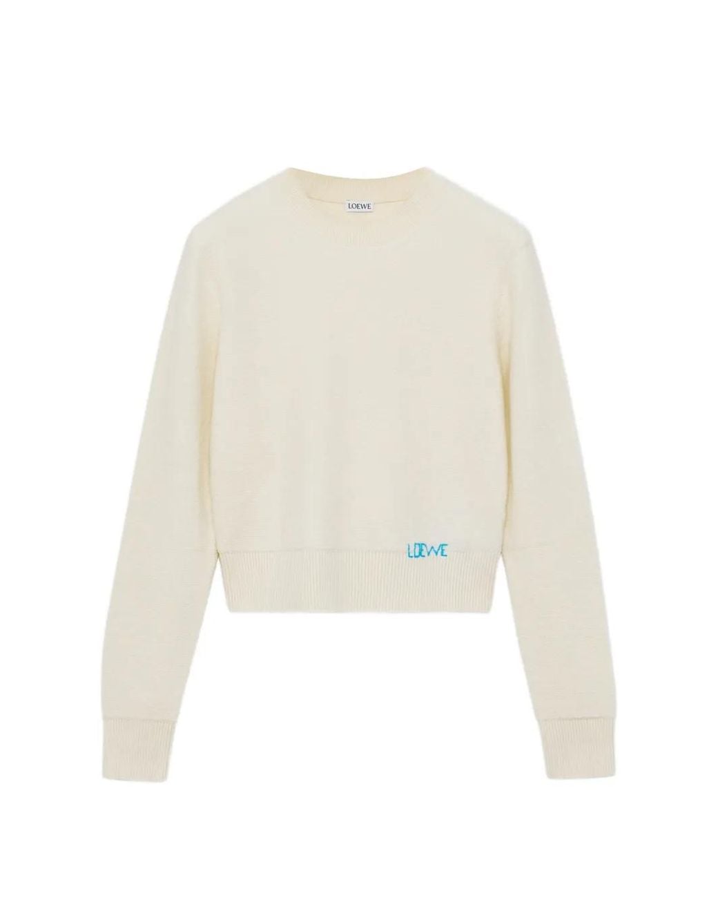 Loewe White Logo Wool Sweater