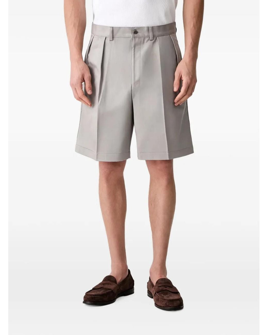 Wacko Maria Gray Pleated Tailored Shorts for men